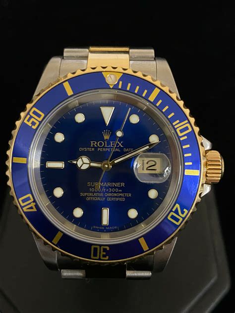 rolex submariner oyster steel and yellow gold|rolex submariner blue two tone.